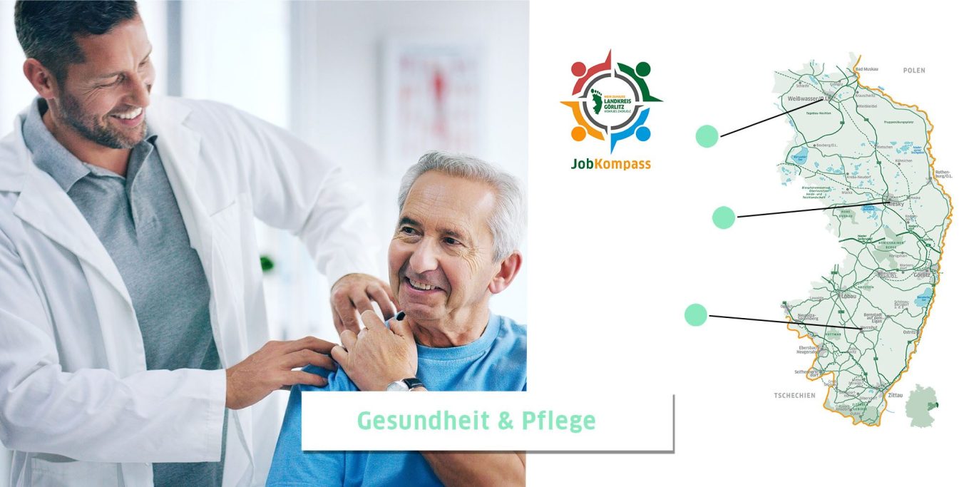 Gesundheit und Pflege im Jobkompass Übersichtskarte Gesundheit
